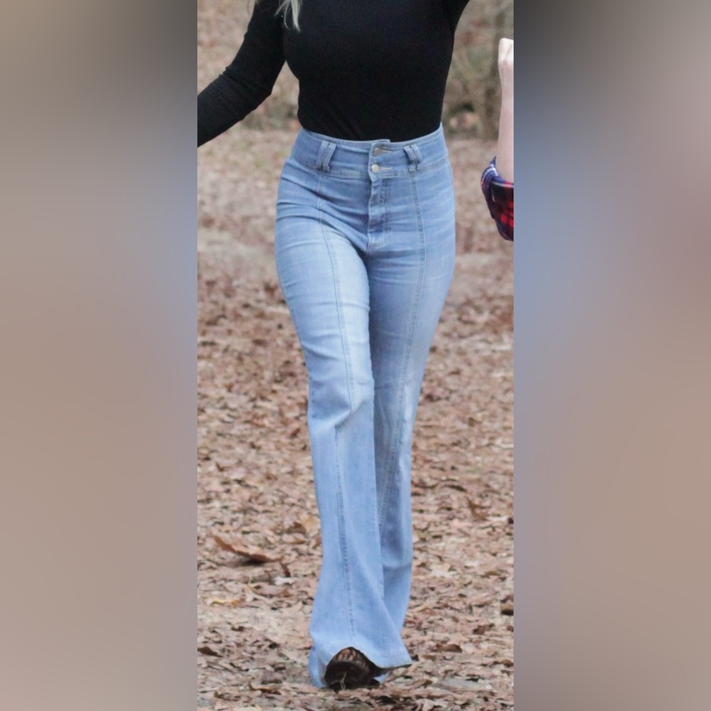 Flying Tomato Light Blue Flare Jeans - Picture 5 of 7